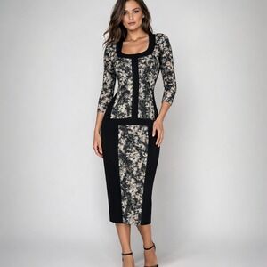 Vintage Jean Paul Gaultier Soleil Fuzzi Mesh Floral Sheath Dress Italy M